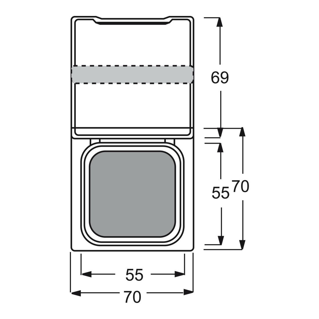 Busch-Jaeger Zwischenring aws m.Beschriftungsfeld 2118 GKN-34
