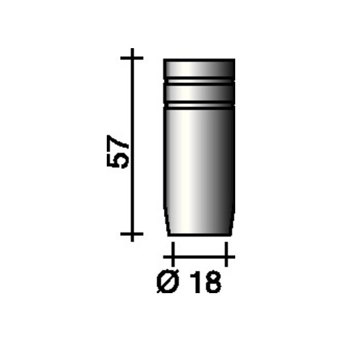 Buse à gaz cylindrique 18 mm adapté à ERGOPLUS 25 TRAFIMET