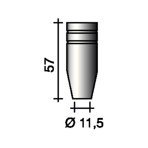 Buse à gaz fortement conique 11,5 mm adapté à ERGOPLUS 25 TRAFIMET