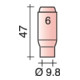Buse à gaz céramique Standard, L : 47 mm TRAFIMET-1