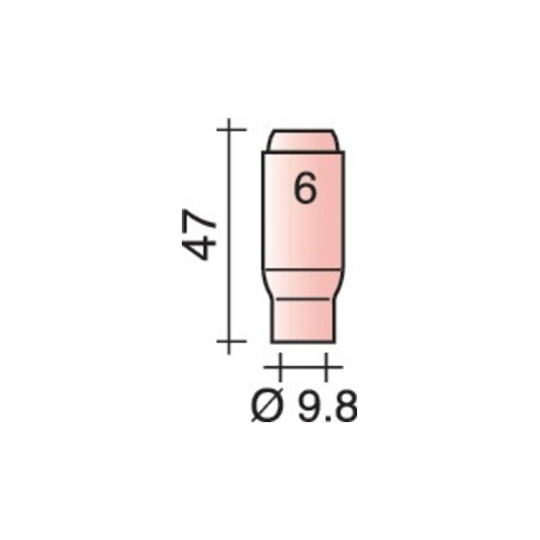 Buse à gaz céramique Standard, L : 47 mm TRAFIMET