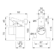 Butée de porte 1010.31 Alu.silver.elox.floor mounting-2