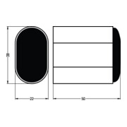 Butoir de porte mural Hermeta 4700/4702/4704 aluminium.argent.elox.L.50mm-4
