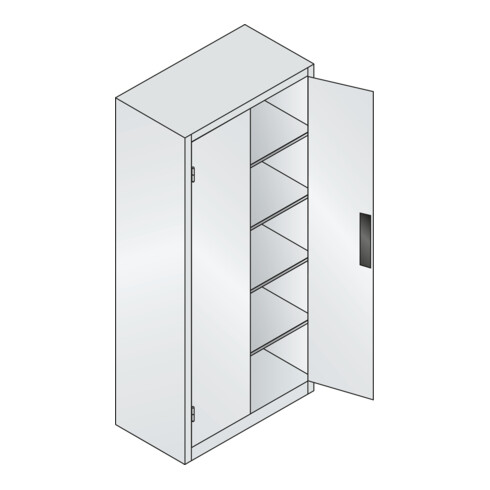 C+P Akkuladeschrank mit Lüftung Acurado, 1950x930x500mm, 7035/7016
