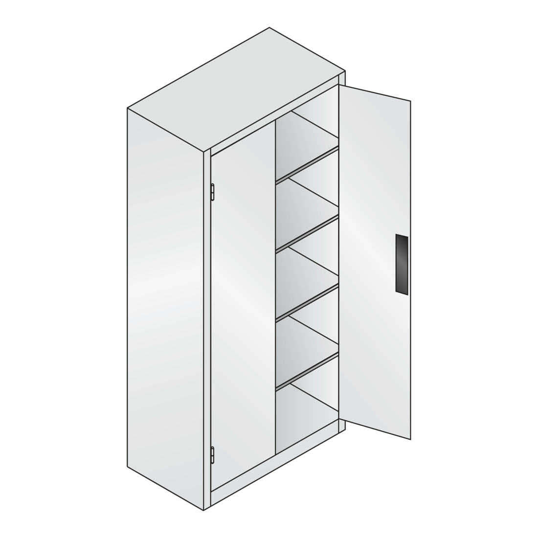 C+P Akkuladeschrank mit Lüftung Acurado, 1950x930x500mm, 7035/7035