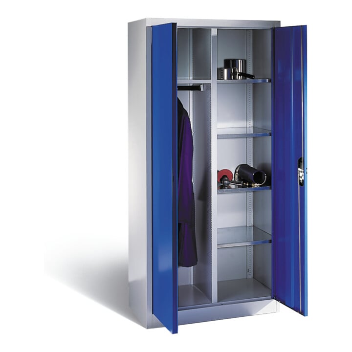 C+P Akten-/Garderobenschrank Acurado, H1950xB930xT500mm, Front Enzianblau, Korpus Lichtgrau (8921-312)