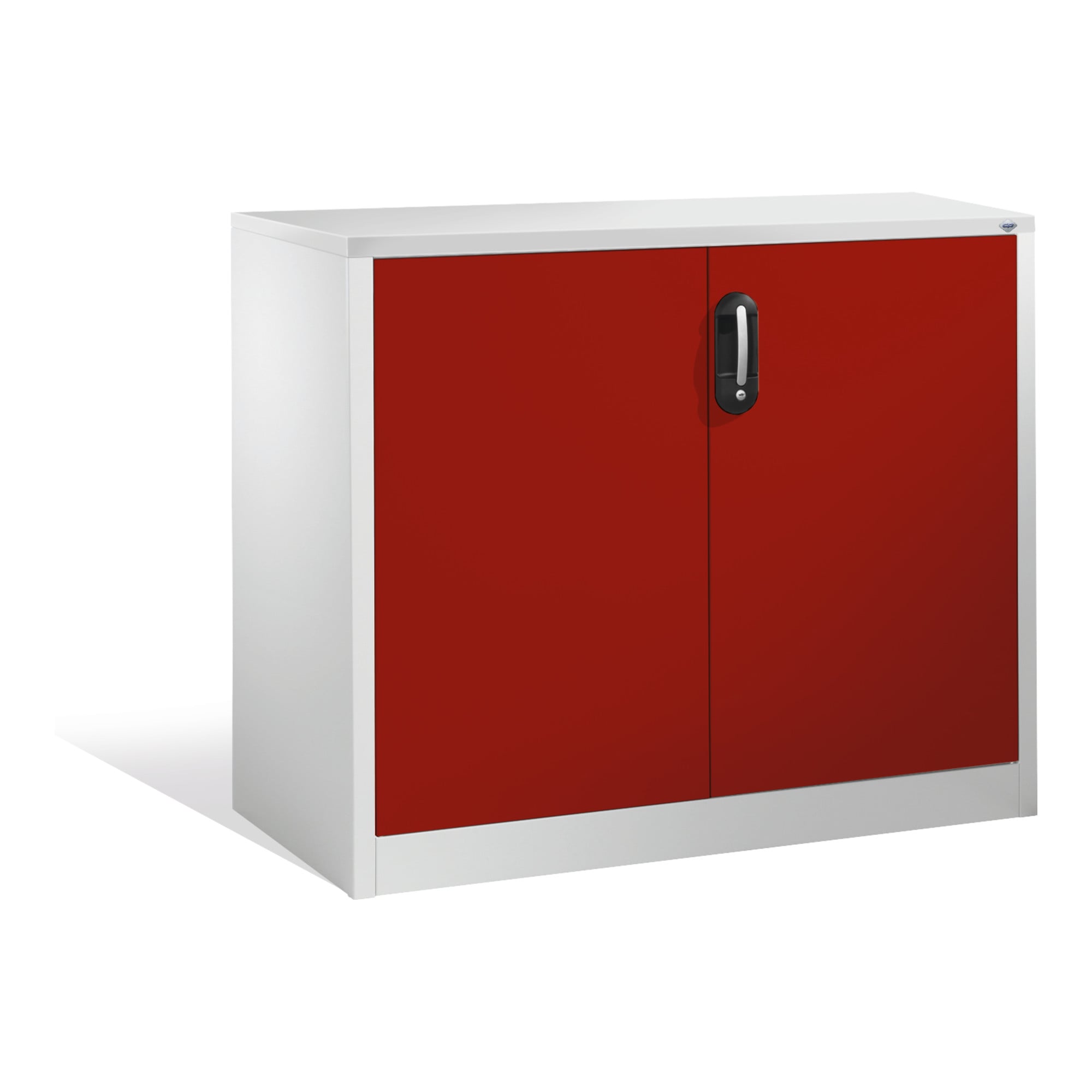C+P Akten-Sideboard Acurado mit Drehtüren, 2 Ordnerhöhen, H1000xB1200xT500mm Front Rubinrot Korpus Lichtgrau ; C + P Möbelsysteme