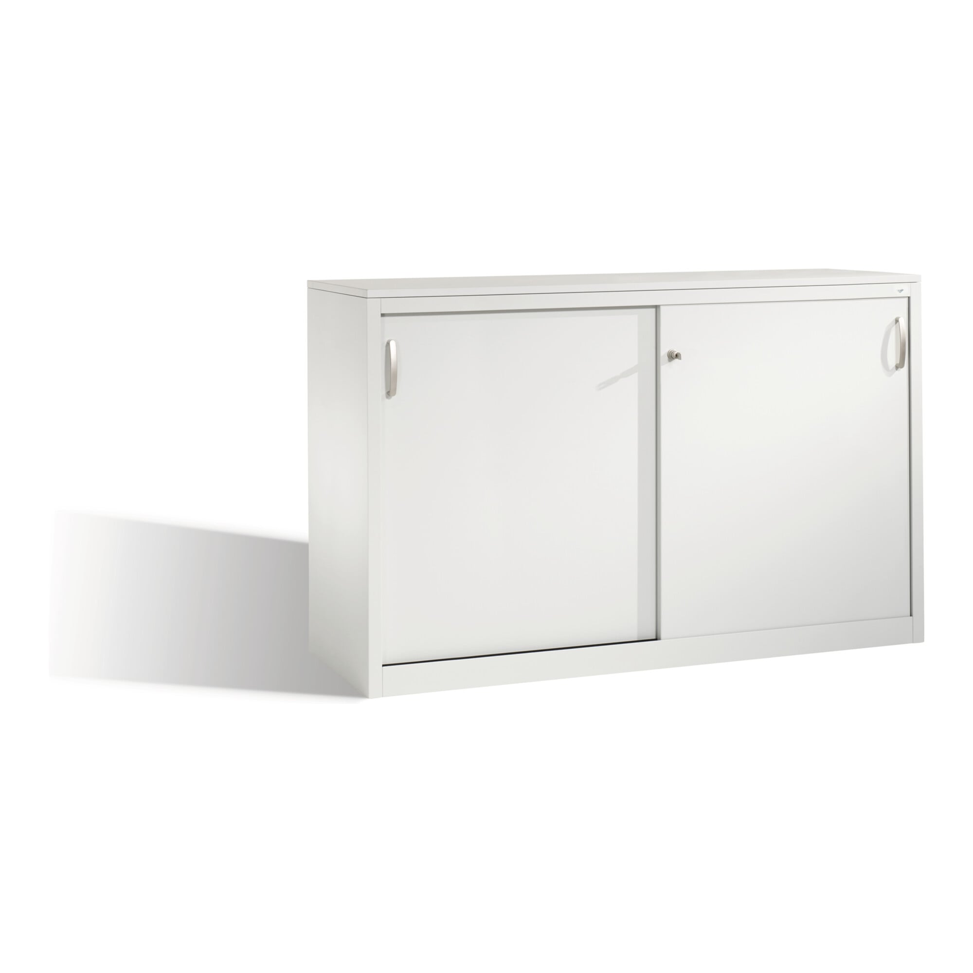 C+P Akten-Sideboard Acurado mit Schiebetüren, 2 x 2 Ordnerhöhen, H1000xB1600xT500mm Front Lichtgrau Korpus Lichtgrau ; C + P Möbelsysteme