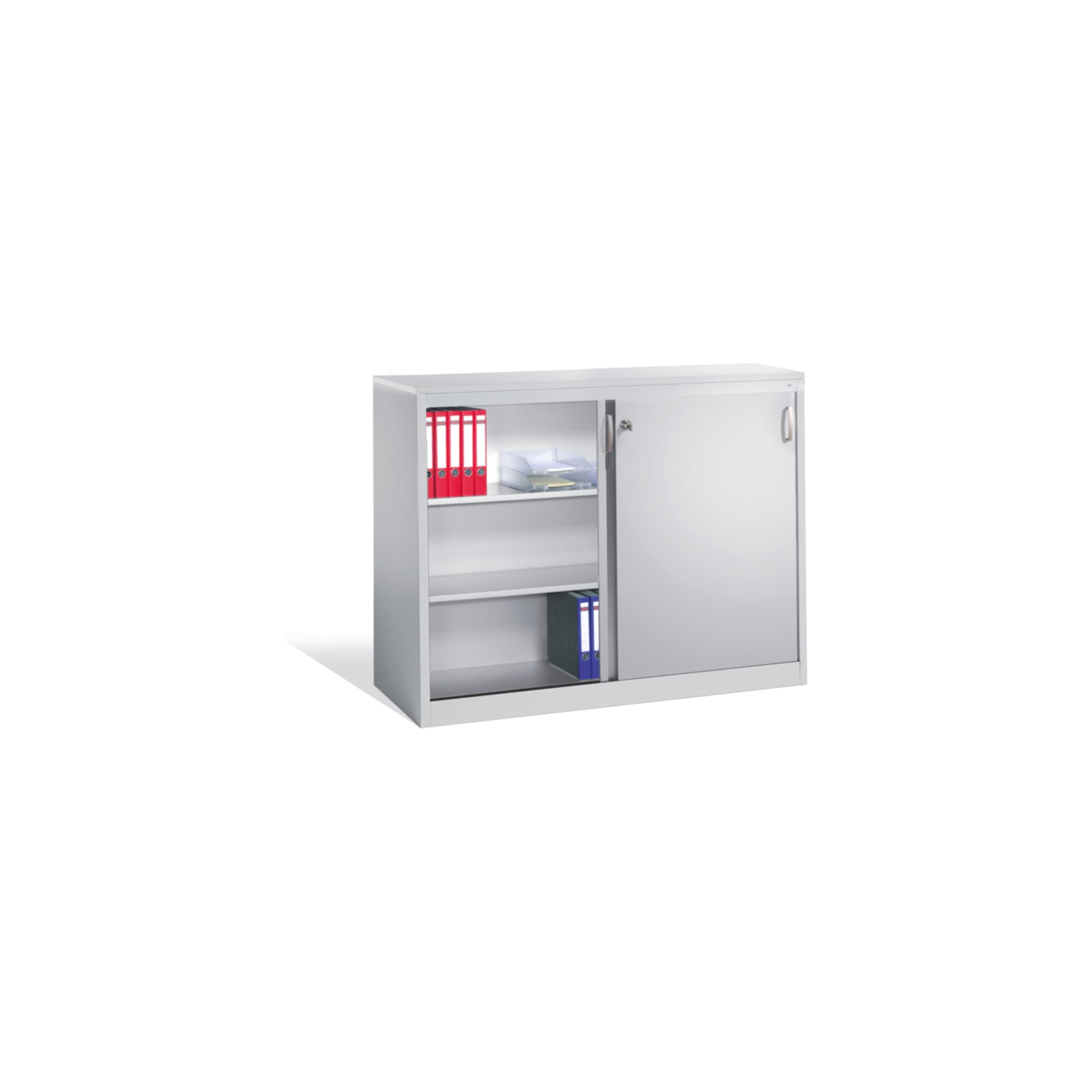 C+P Akten-Sideboard Acurado mit Schiebetüren, 2 x 3 Ordnerhöhen, H1200xB1600xT500mm Front Lichtgrau Korpus Lichtgrau ; C + P Möbelsysteme