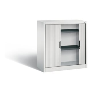 C+P Akten-Sideboard Omnispace mit Rollladen und Einlegeböden Lichtgrau 420 mm