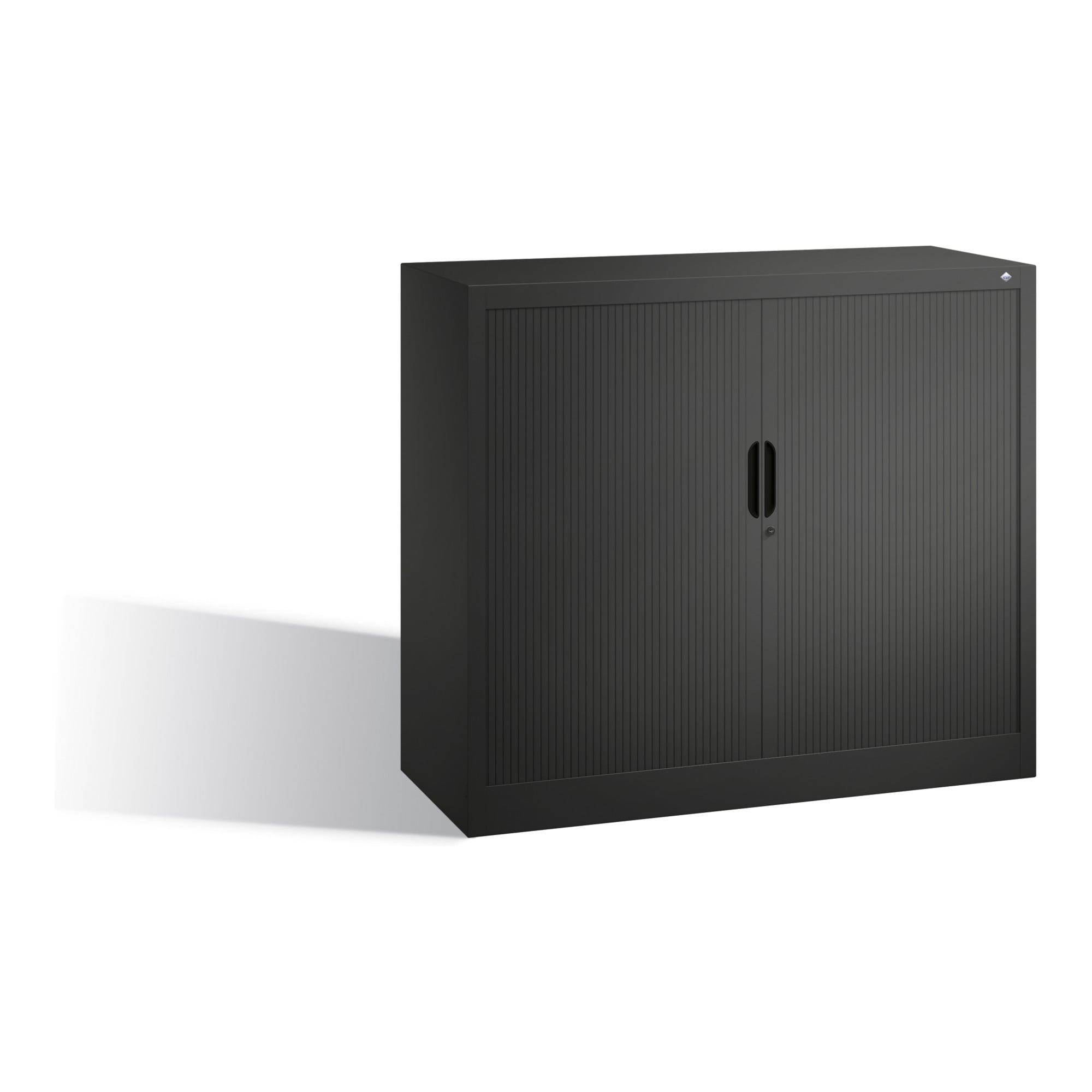 C+P Akten-Sideboard Omnispace mit Rollladen, 2 Ordnerhöhen, H1030xB1200xT420mm Schwarzgrau ; C + P Möbelsysteme