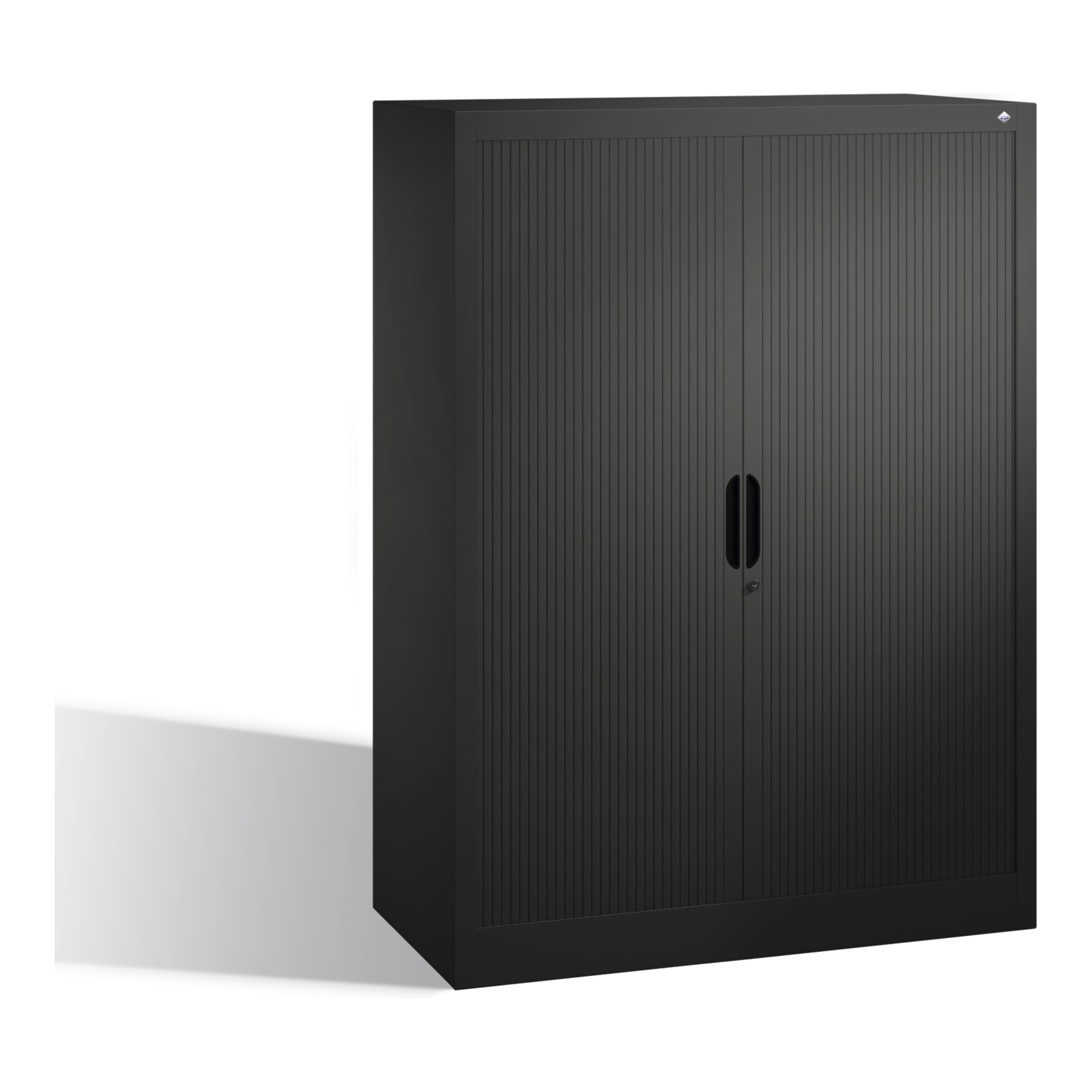 C+P Akten-Sideboard Omnispace mit Rollladen, 3 Ordnerhöhen, H1345xB1000xT420mm Schwarzgrau ; C + P Möbelsysteme
