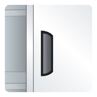 C+P Akten-Sideboard Omnispace mit Rollladen und Einlegeböden Lichtgrau 420 mm