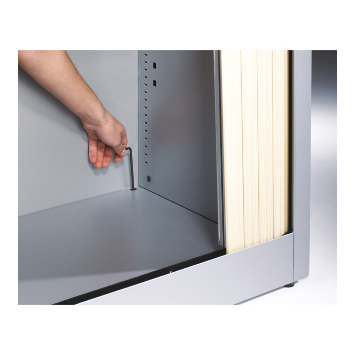 C+P Akten-Sideboard Omnispace mit Rollladen, 4 Ordnerhöhen, H1660xB800xT420mm Front Lichtgrau Korpus Lichtgrau