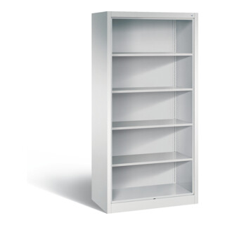 C+P Aktenregal mit Rückwand, 5 Ordnerhöhen Korpus Lichtgrau