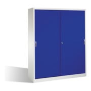 C+P Aktenschrank Acurado mit Schiebetüren 2 x 5 Ordnerhöhen Front Lapisblau Korpus Lichtgrau
