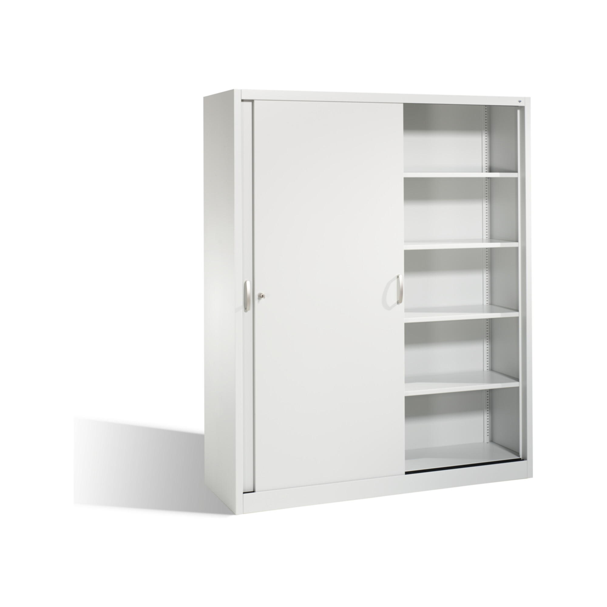 C+P Aktenschrank Acurado mit Schiebetüren, 2 x 5 Ordnerhöhen, H1950xB1600xT500mm Front Lichtgrau Korpus Lichtgrau ; C + P Möbelsysteme