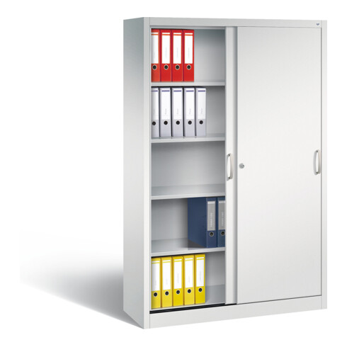 C+P Aktenschrank Acurado mit Schiebetüren 5 Ordnerhöhen Front Lichtgrau Korpus Lichtgrau