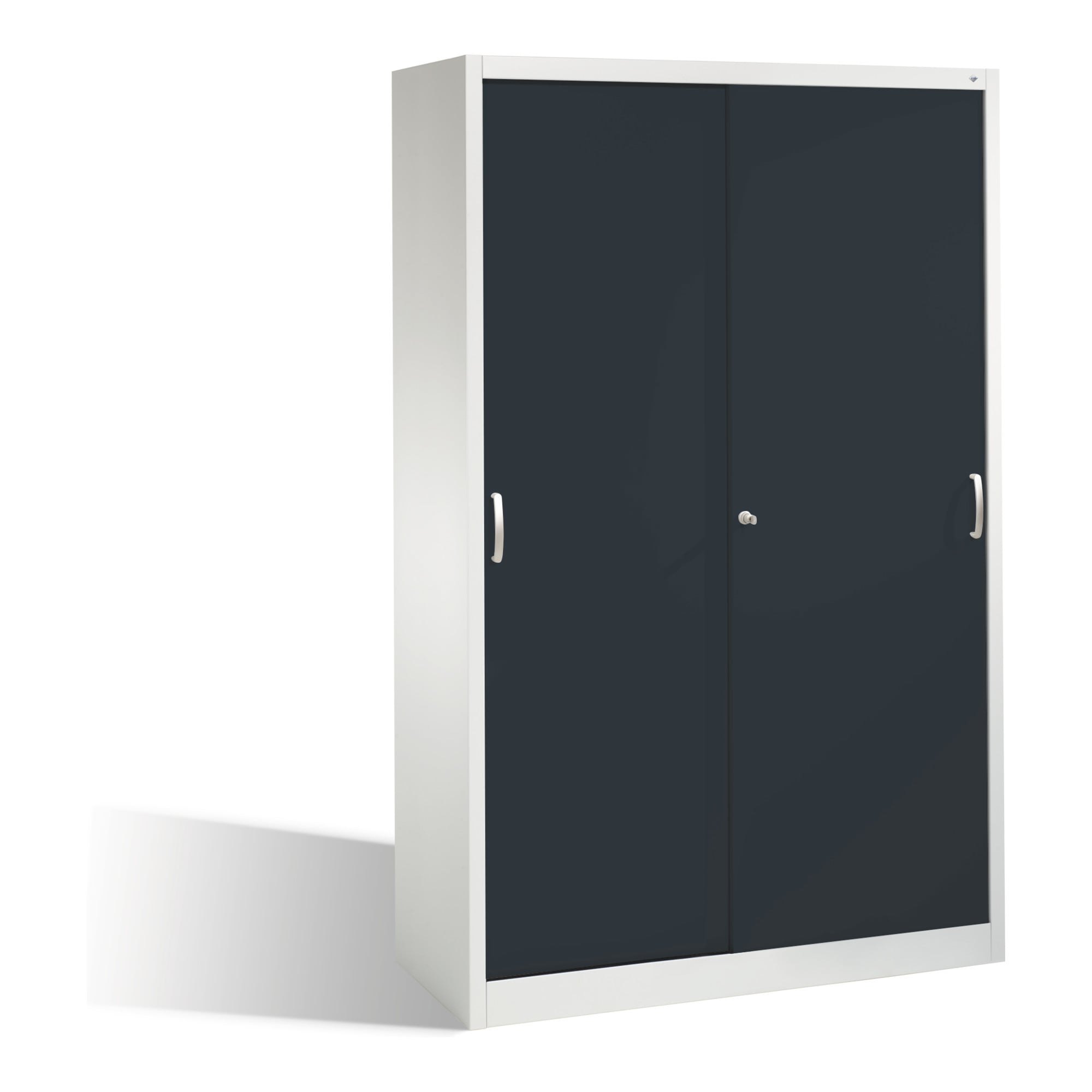 C+P Aktenschrank Acurado mit Schiebetüren, 5 Ordnerhöhen, H1950xB1200xT500mm Front Schwarzgrau Korpus Lichtgrau ; C + P Möbelsysteme