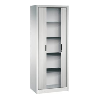 C+P Aktenschrank Omnispace mit Rollladen und 5 Ordnerhöhen Front Lichtgrau Korpus Lichtgrau