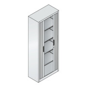C+P Aktenschrank Omnispace mit Rollladen und 5 Ordnerhöhen Front Lichtgrau Korpus Lichtgrau-5
