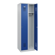 C+P Armoire à casiers Basis PLUS, 2 compartiments, 1850x600x500mm, 7035/5010