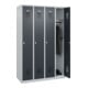 C+P Armoire à casiers Basis PLUS, 4 compartiments, 1850x1200x500mm, 7035/7016-1