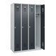 C+P Armoire à casiers Basis PLUS, 4 compartiments, 1850x1200x500mm, 7035/7016-2
