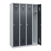 C+P Armoire à casiers Basis PLUS, 4 compartiments, 1850x1200x500mm, 7035/7016-2