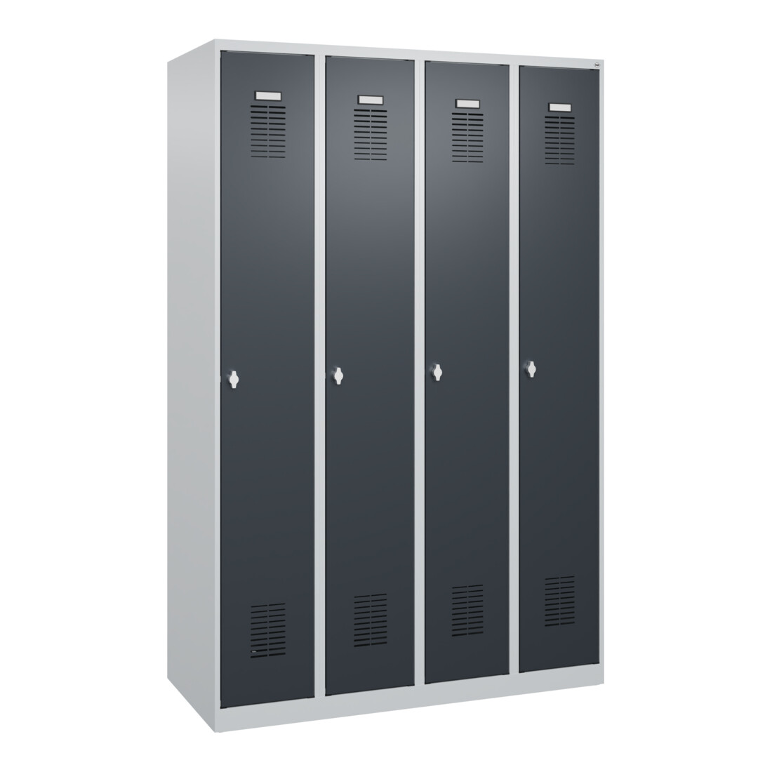 C+P Armoire à casiers Basis PLUS, 4 compartiments, 1850x1200x500mm, 7035/7016