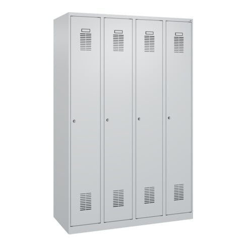 C+P Armoire à casiers Basis PLUS, 4 compartiments, 1850x1200x500mm, 7035/7035