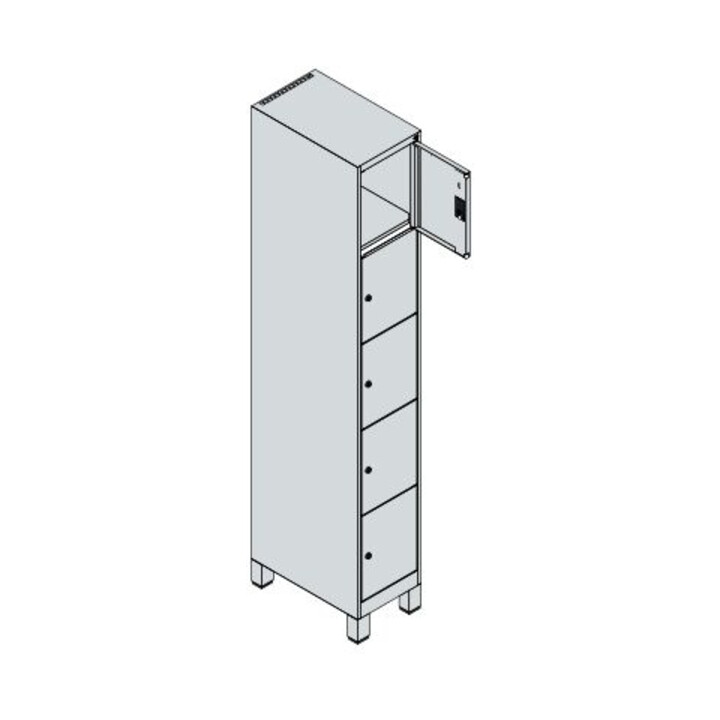 C+P Armoire à casiers Classic PLUS 5 cases 1950 × 300 × 500 mm blanc