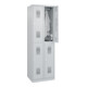 C+P Armoire à casiers double étage Base PLUS, 4 compartiments, 1850x600x500mm, 7035/7035-1