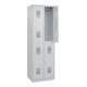 C+P Armoire à casiers double étage Base PLUS, 4 compartiments, 1850x600x500mm, 7035/7035-2