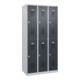 C+P Armoire à casiers double étage Base PLUS, 6 compartiments, 1850x900x500mm, 7035/7016-4