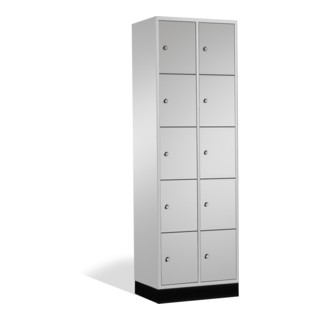 C+P Armoire à casiers Intro, 10 compartiments, H1950xL620xP500mm Avant Corps gris clair Corps gris clair Gris clair