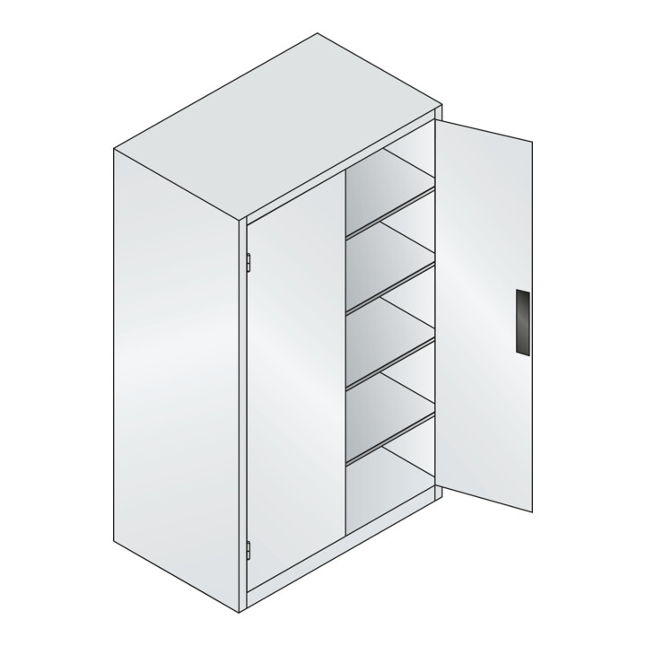 C+P Armoire à charges lourdes Acurado, 1950x1200x800 mm, 7035/3003