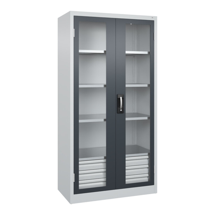 C+P Armoire à charges lourdes Acurado Pro 1950 x 1000 x 500 mm 7035/7016