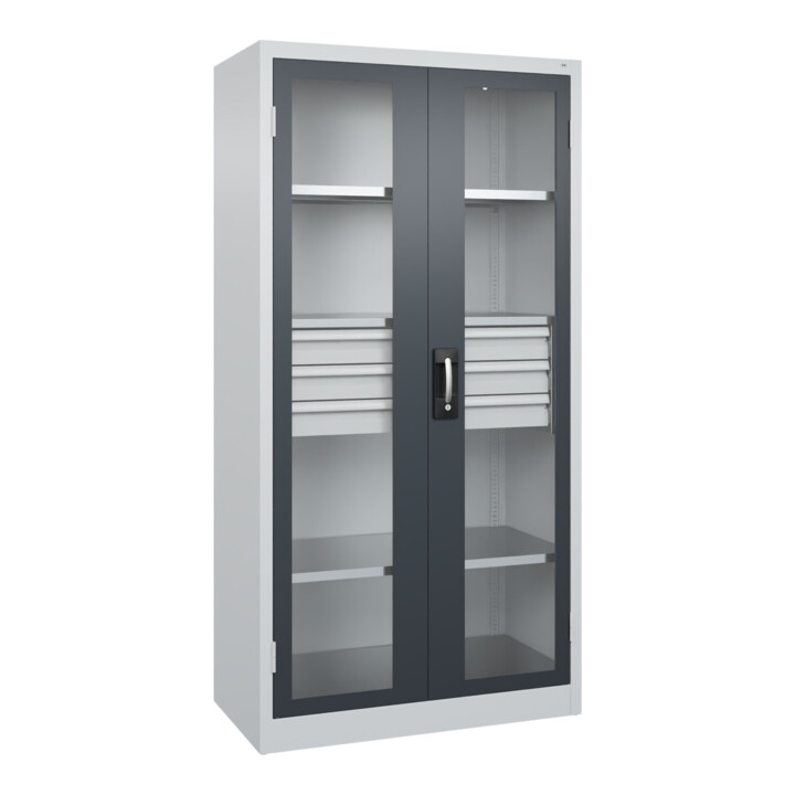 C+P Armoire à charges lourdes Acurado Pro 1950 x 1000 x 500 mm 7035/7016