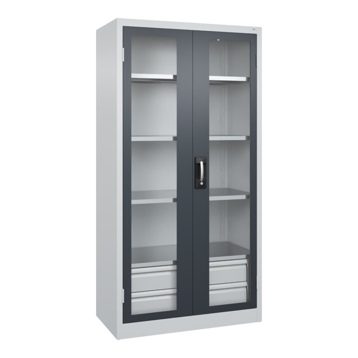 C+P Armoire à charges lourdes Acurado Pro 1950 x 1000 x 500 mm 7035/7016
