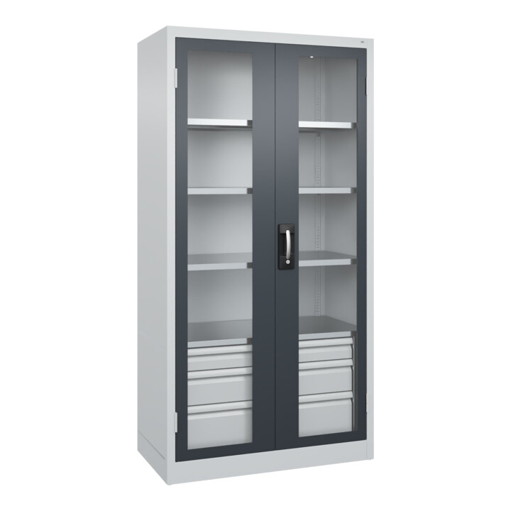 C+P Armoire à charges lourdes Acurado Pro 1950 x 1000 x 500 mm 7035/7016