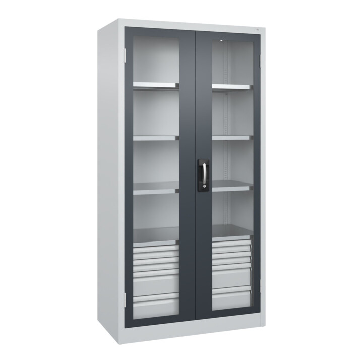 C+P Armoire à charges lourdes Acurado Pro 1950 x 1000 x 500 mm 7035/7016
