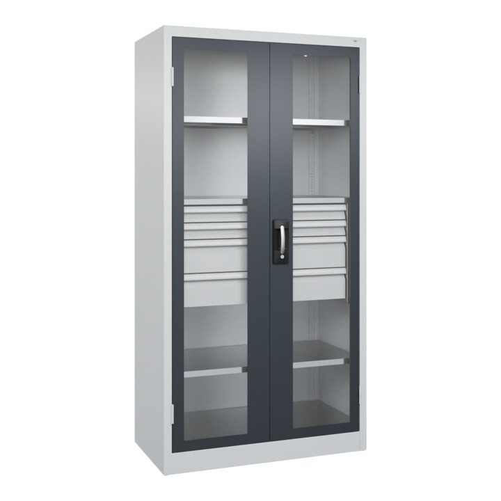 C+P Armoire à charges lourdes Acurado Pro 1950 x 1000 x 500 mm 7035/7016