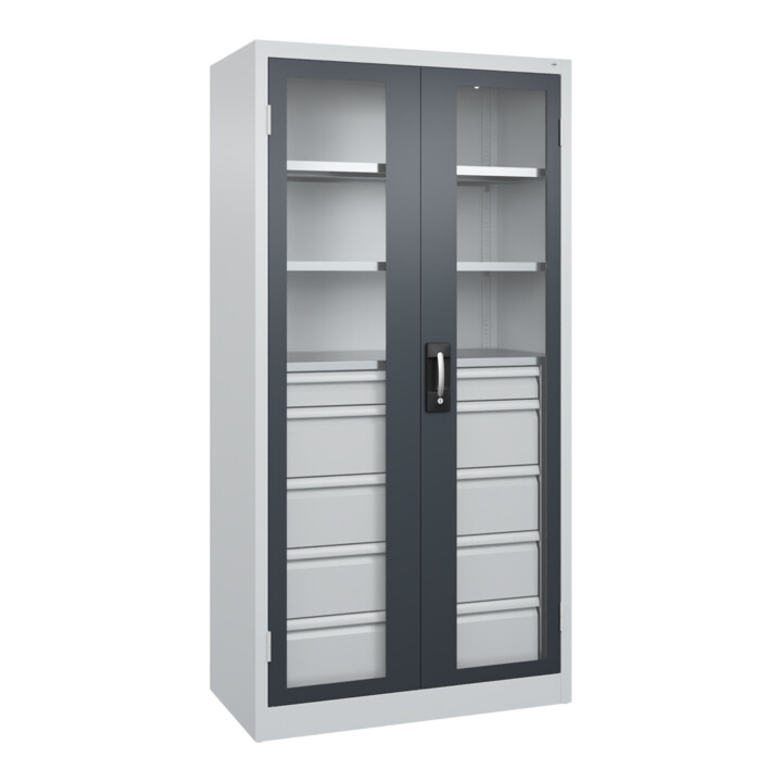 C+P Armoire à charges lourdes Acurado Pro 1950 x 1000 x 500 mm 7035/7016
