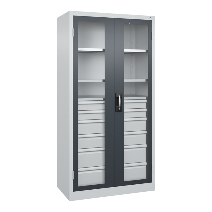 C+P Armoire à charges lourdes Acurado Pro 1950 x 1000 x 500 mm 7035/7016