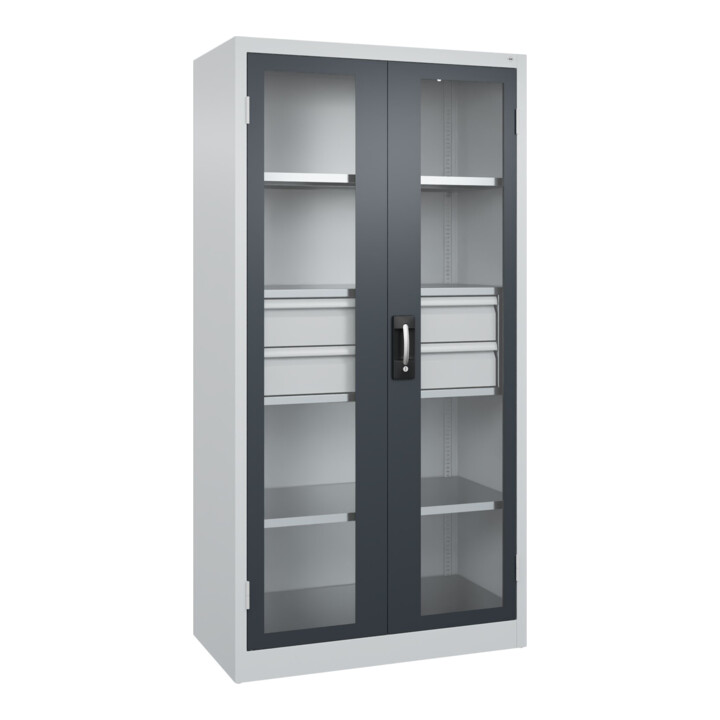 C+P Armoire à charges lourdes Acurado Pro 1950 x 1000 x 500 mm 7035/7016