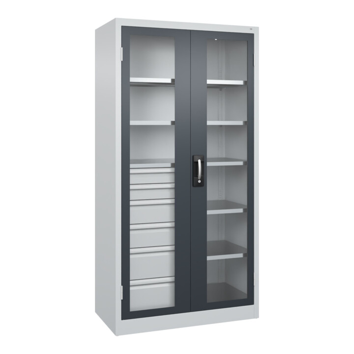 C+P Armoire à charges lourdes Acurado Pro 1950 x 1000 x 500 mm 7035/7016