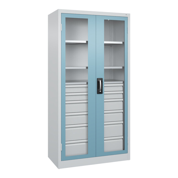 C+P Armoire à charges lourdes Acurado Pro 1950 x 1000 x 500 mm avec tiroirs