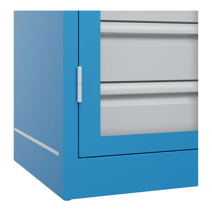 C+P Armoire à charges lourdes Acurado Pro 1950 x 1000 x 500 mm avec tiroirs bleu