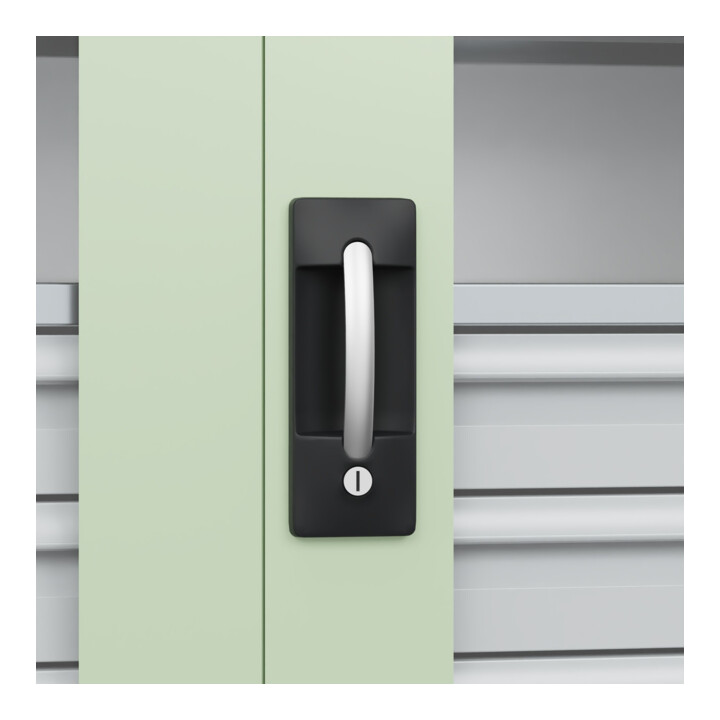 C+P Armoire à charges lourdes Acurado Pro 1950 x 1000 x 500 mm blanc/vert